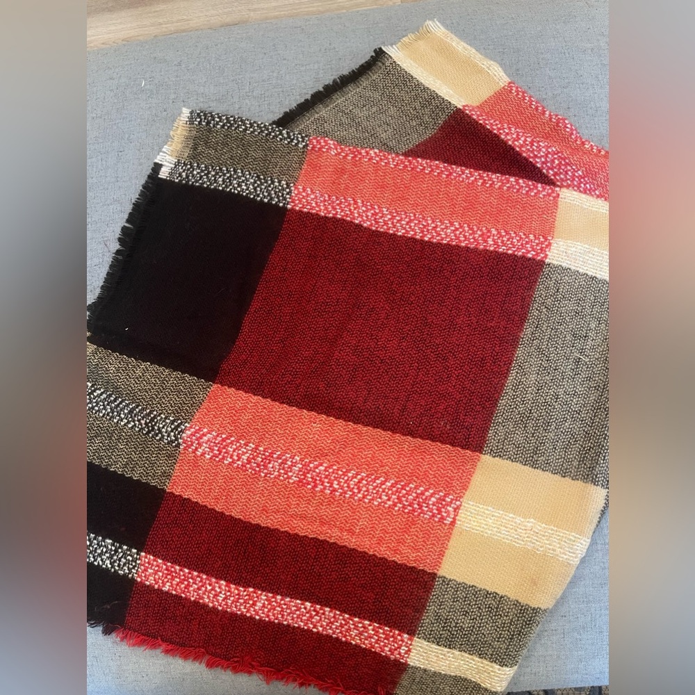 Oversized Plaid Scarf